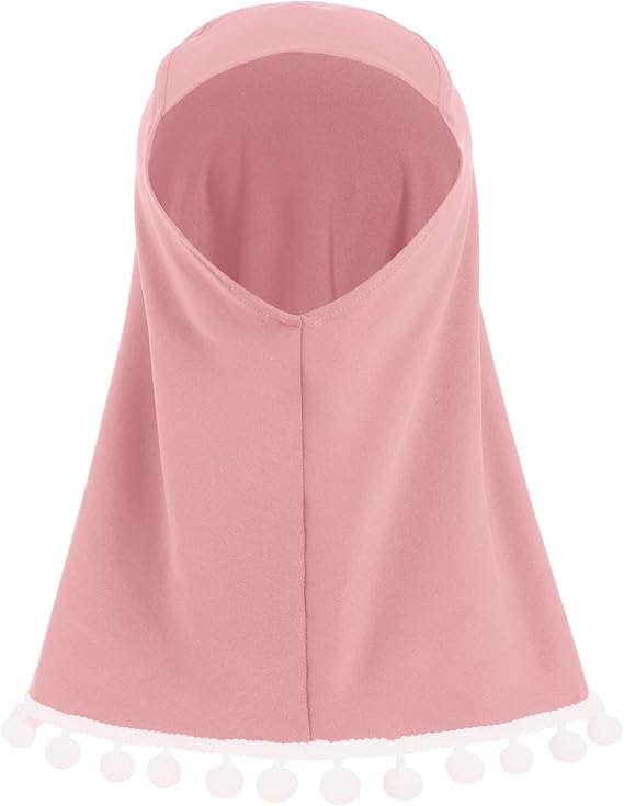 Abayas Dress For Newborn Baby Girls Muslim Dress Infant Toddler Long Sleeve Ruffle Dress with Khimar Hijab Abaya Arabian Islamic Dubai Prayer Dresses Middle East Attire Jibab Eid Clothes Pink 2-3T