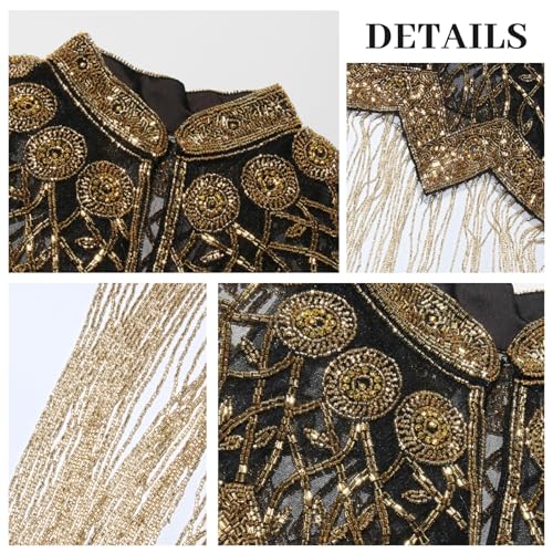 Châle perlé vintage avec enveloppe à clapet et franges pour mariage - 6