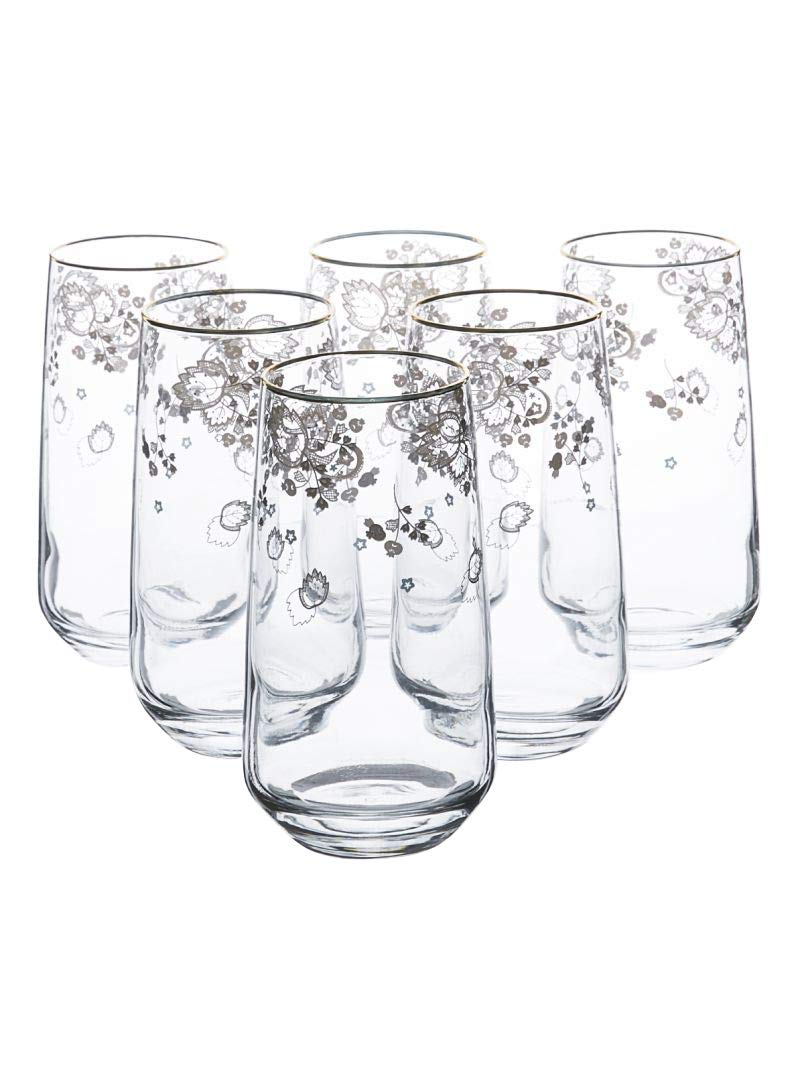 OpalinaJuice Tumbler - 6 Pieces, Clear/Grey