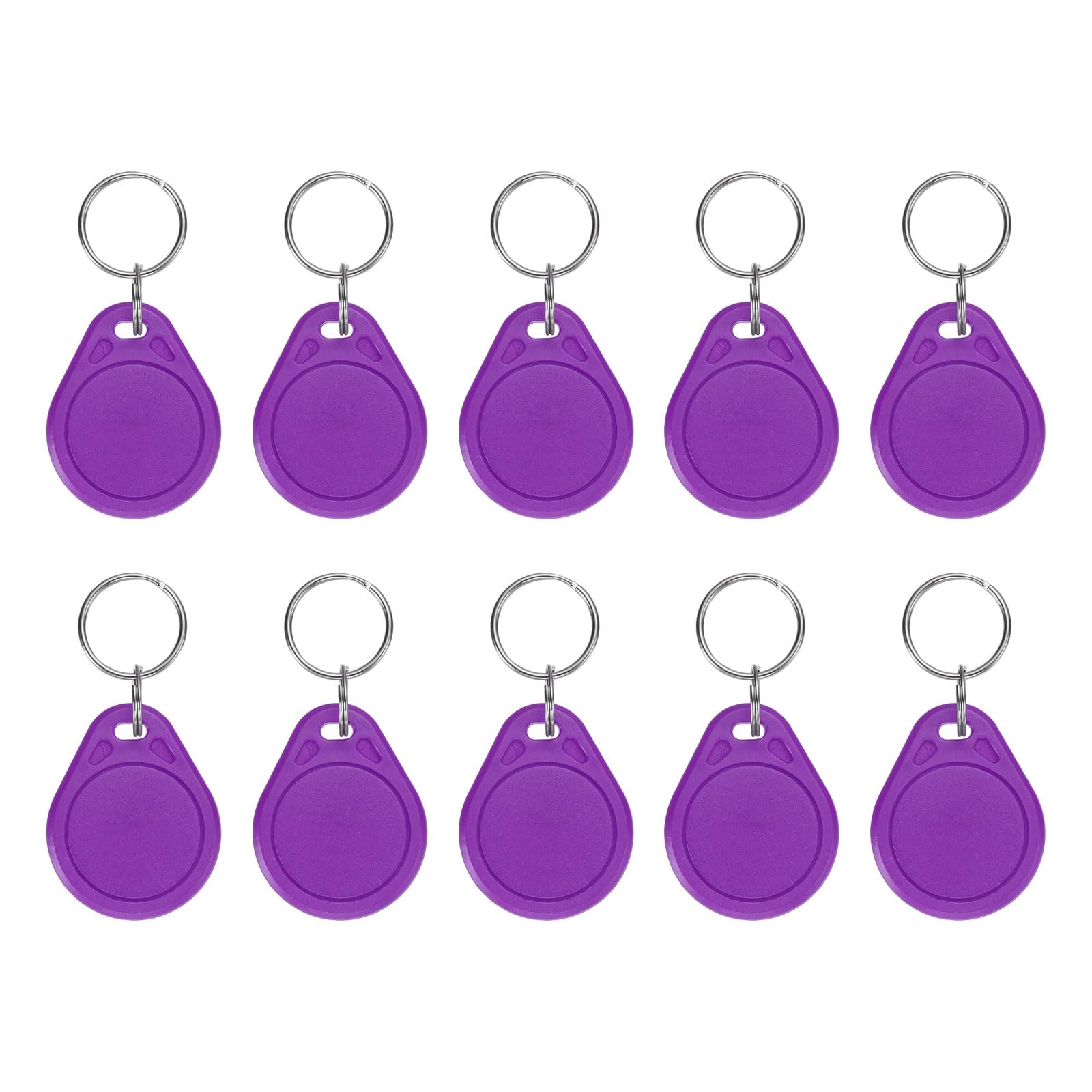 PATIKIL 10 Pcs 13.56MHz UID Writable Rewritable Smart Key Fobs, Clone IC Key Fob Tags Blank Smart Card Key Classic 1K for Entry Access Control System, Purple