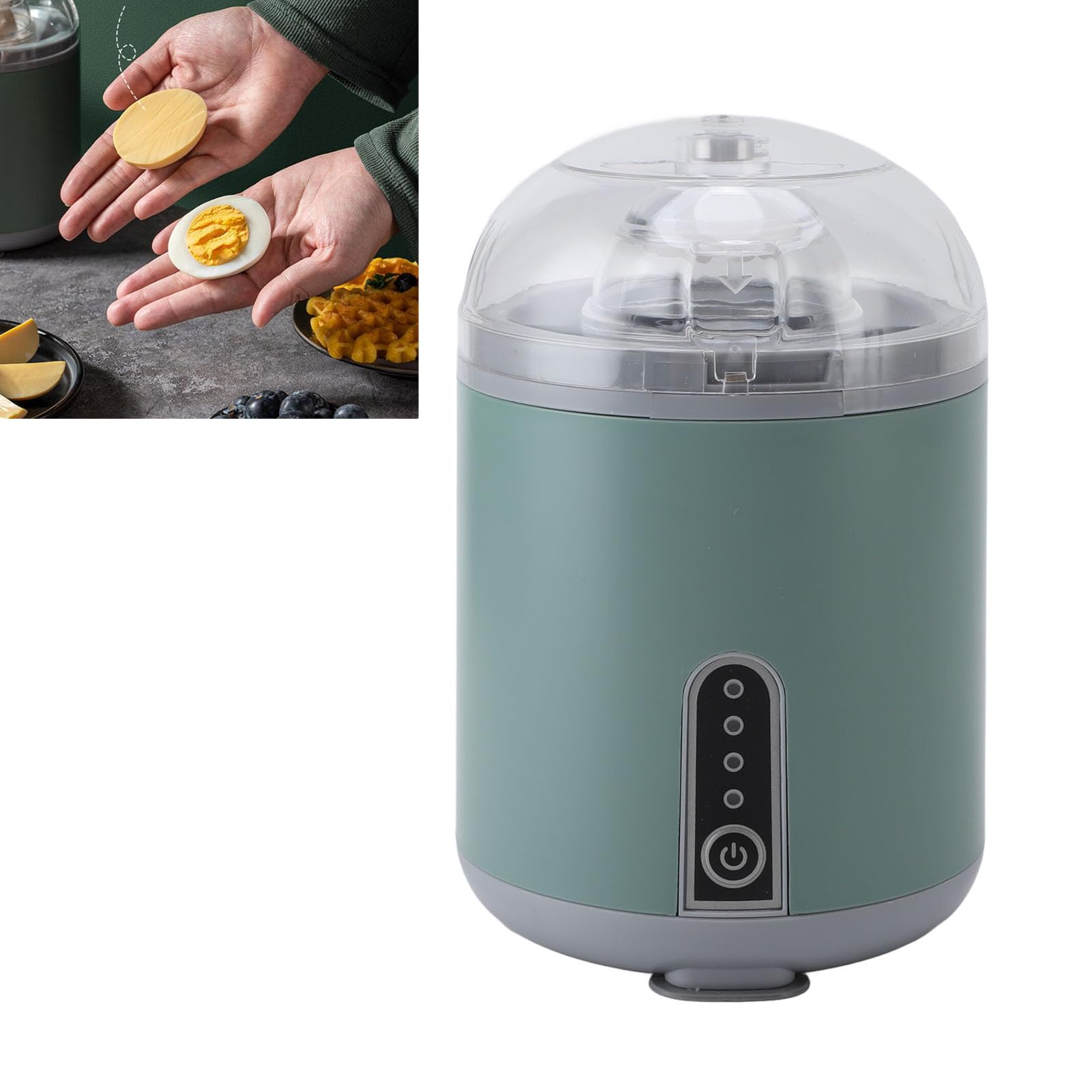 Máquina eléctrica centrífuga de huevos dorados, mezclador eléctrico de huevos, 1200 mAh, recargable, automático, mezclador de yema de huevo, accesorios de cocina para mezclar huevos (verde) 5