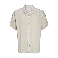 JACK & JONES Camicia da Uomo Relaxed Fit, Raggio di Luna