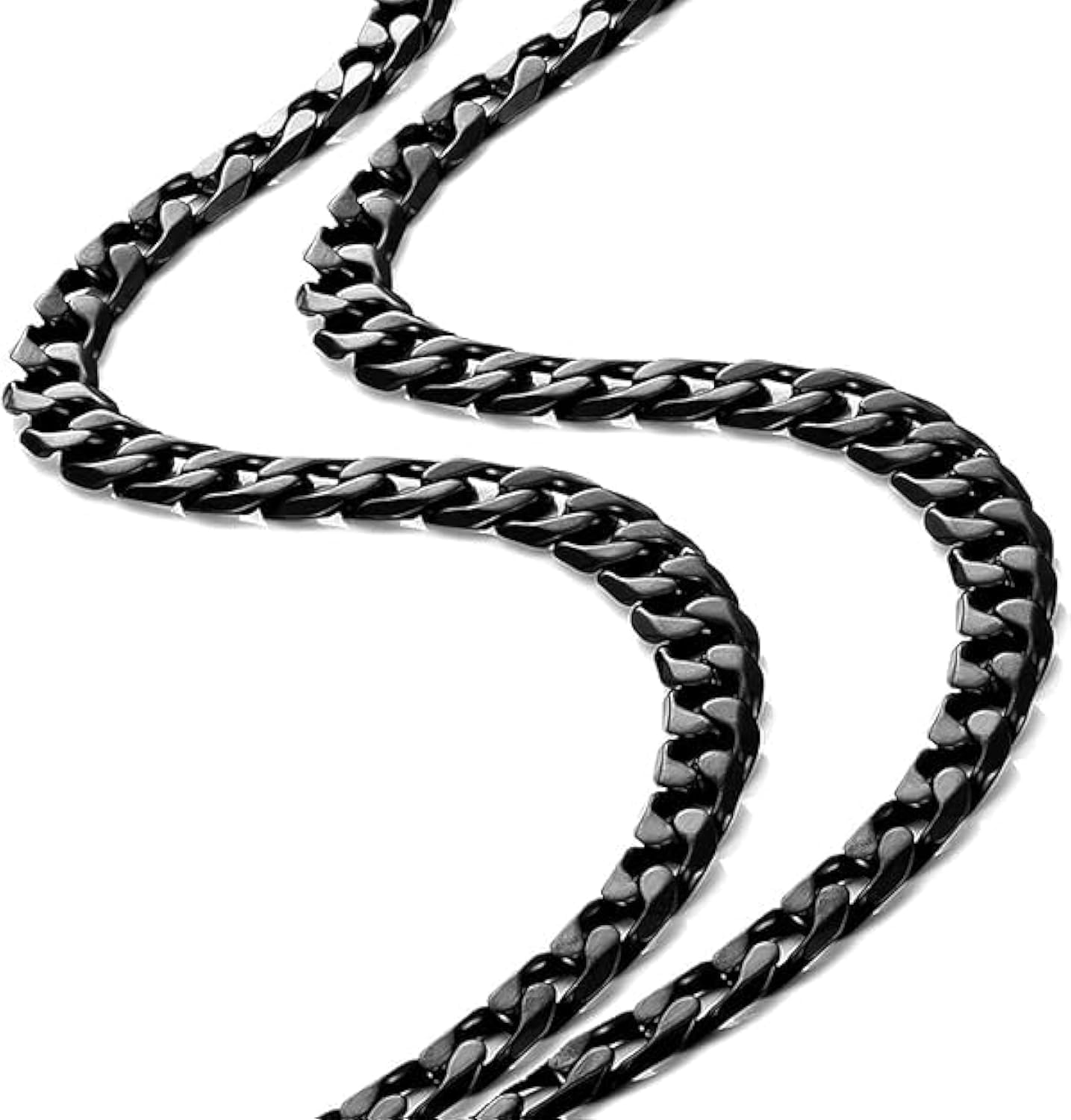 URBAN JEWELRY Powerful Mens Necklace Black 316L Stainless Steel Chain 18", 21", 23", 26" Inches (6mm Wide)