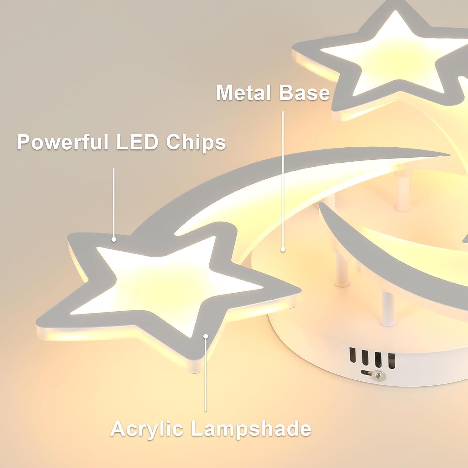 Toolight Plafoniera LED dimmerabile 30 W 3375 LM, lampadario camera da letto per bambini con telecomando 3000 K-6500 K, moderna lampada da soffitto per camera dei bambini, soggiorno, camera da letto,
