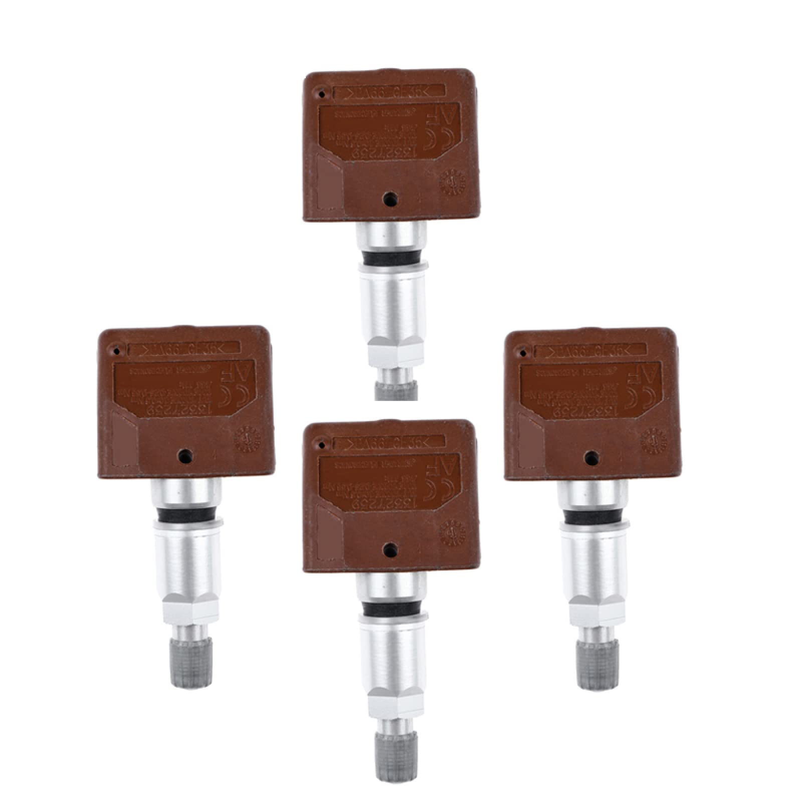 4 czujniki ciśnienia w oponach TPMS 433 MHz (nr ref. 13327259), kompatybilne z Opel Mokka, Astra, Corsa, Zafira, Insignia i Adam.