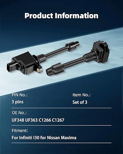 Miniatura 3 de ECCPP Bobinas de encendido portátiles de repuesto para automóvil compatibles con Infiniti I30para Nissan Maxima 3.0L V6 2000-2001 Reemplazo para