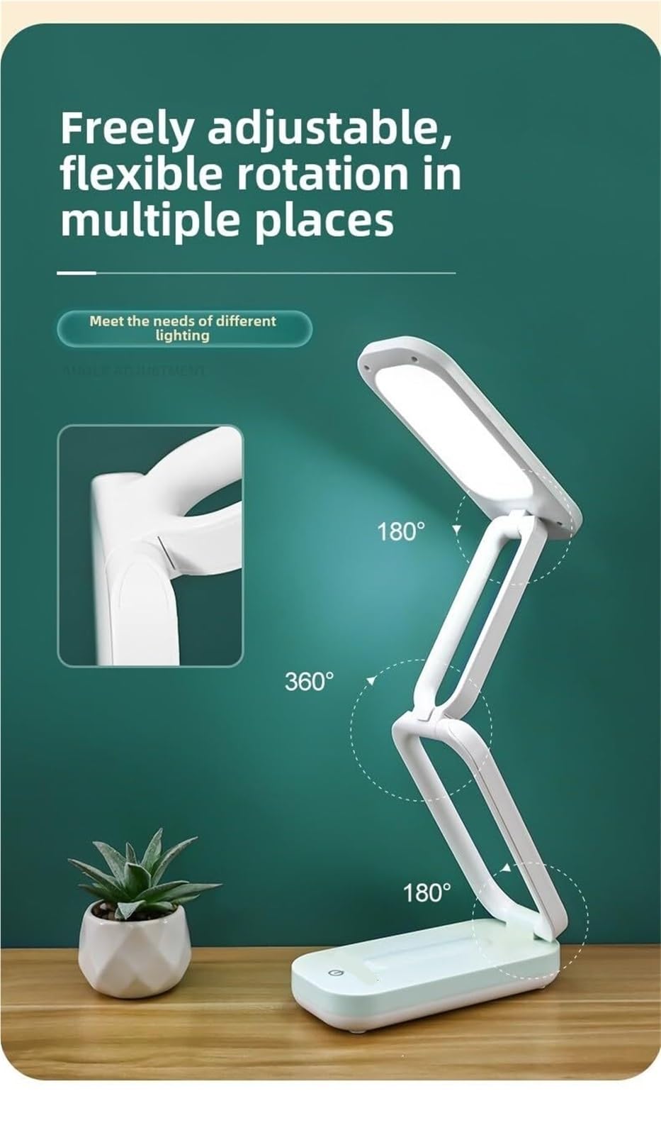 Lámpara De Mesa Lámpara de Oficina Lámpara De Escritorio Plegable Con Luz LED Estudio Y USB Regulable Energía Solar Luz Escritorio