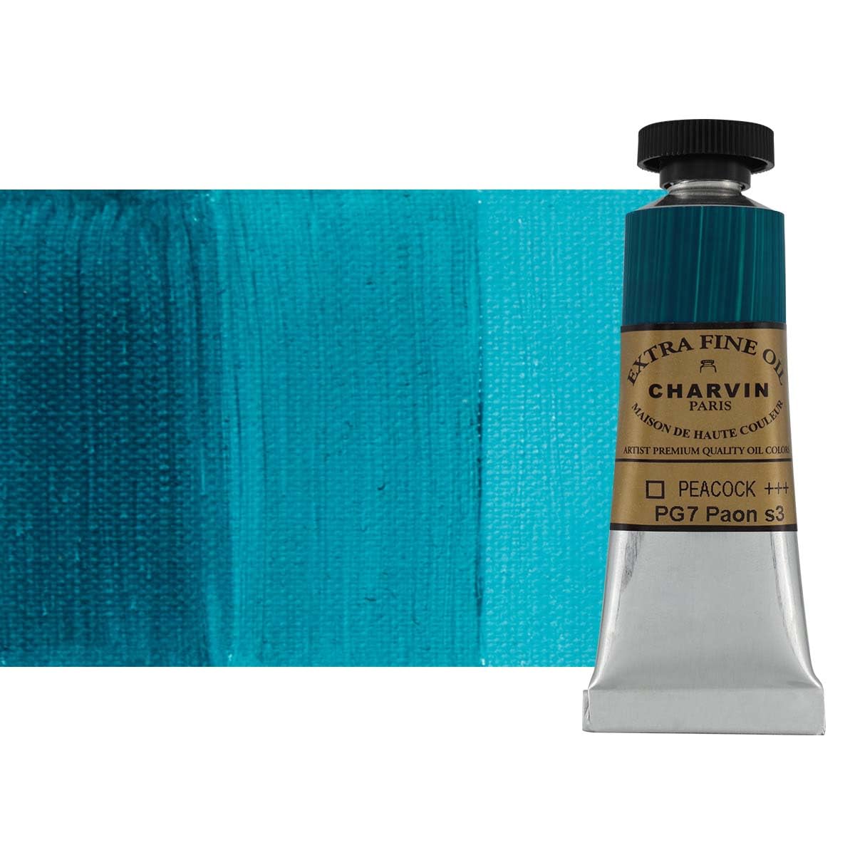 Charvin Extra Fine Oil Paint, Peacock Green 20 ml - Triple-Milled, Rich Texture, Poppy Oil-Based, Light-Fast, Handmade, Archival Quality