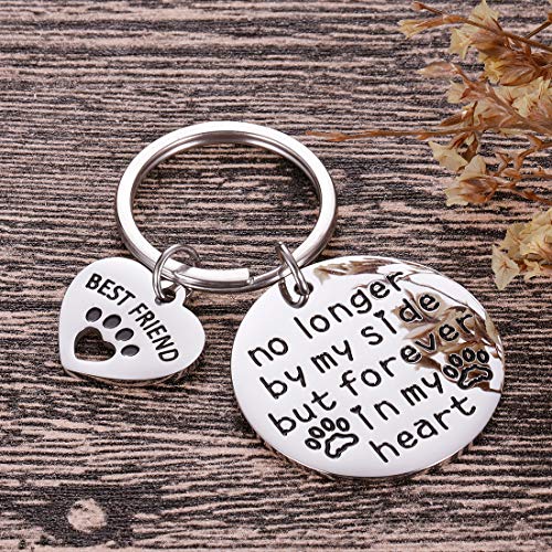 Pet Cat Dog Memorial Keychain Gifts for Pet Owner Dog Mom Dad Remembrance Memory Sympathy Gifts for Loss of Dog Pet Loss Gifts Keepsake for Dog Lover Forever in My Heart Paw Print Keyring - Image 5