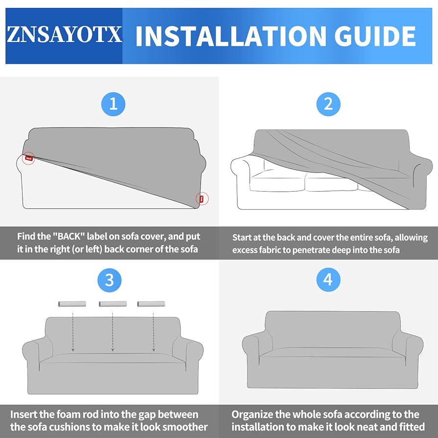 Amazon.com: ZNSAYOTX 1 Piece Jacquard Couch Covers for 3