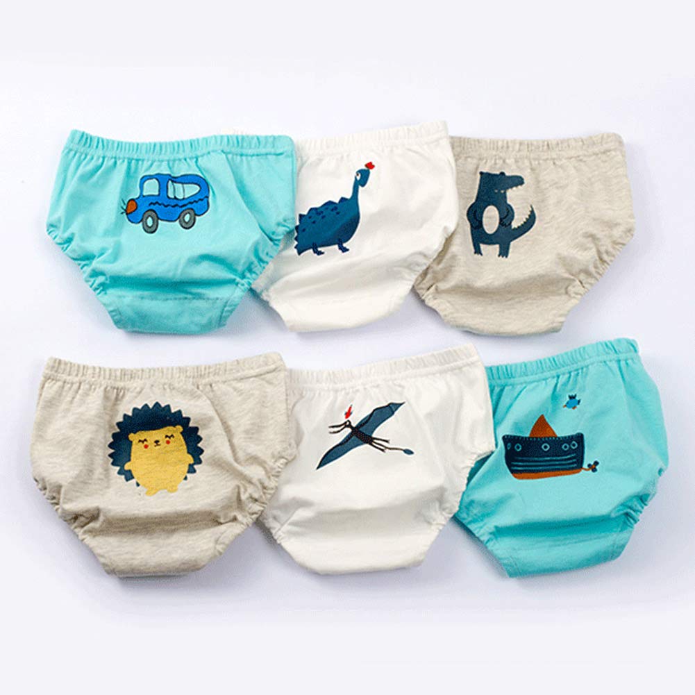 Baby/Kleinkind Jungen & Mädchen 6er Pack Baumwolle Unterhose Unterwäsche Höschen Schlüpfer - in verschiedenen Kombination von Cartoon Stoffdruck(1-3 Jahre)