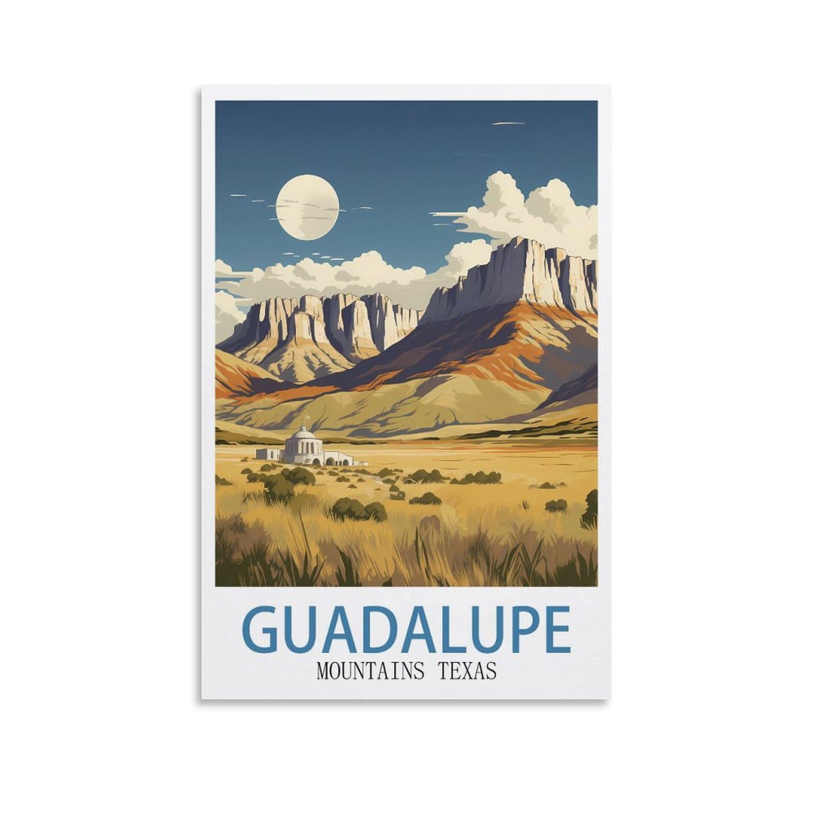 Vintage Metal Tin Sign Guadalupe Mountains Texas Kitchen Bar Novelty Gift Metal Tin Wall Décor Sign 20x30cm