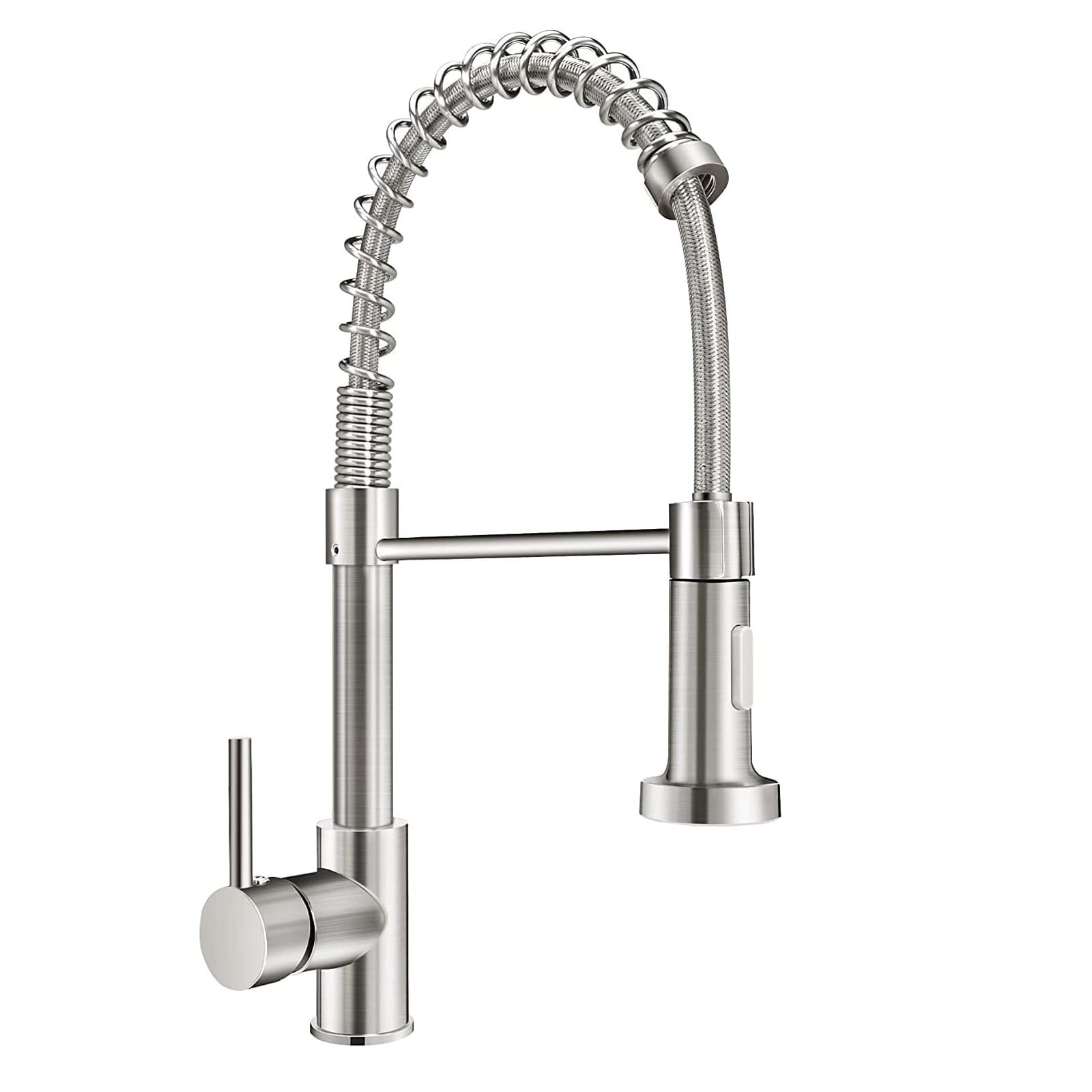 Grifo de cocina de alta presión, monomando, caño flexible con muelle en espiral, grifo de cocina con ducha extensible, acero inoxidable