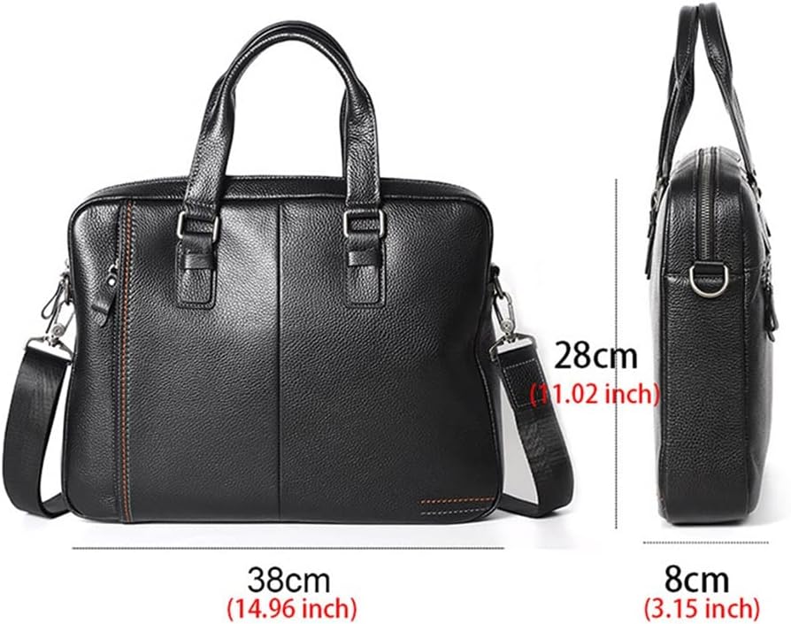 Briefcase Genuine Leather Shoulder Laptop Bag Office Bag For Men Briefcases Cow Leather Big Handbag Business
