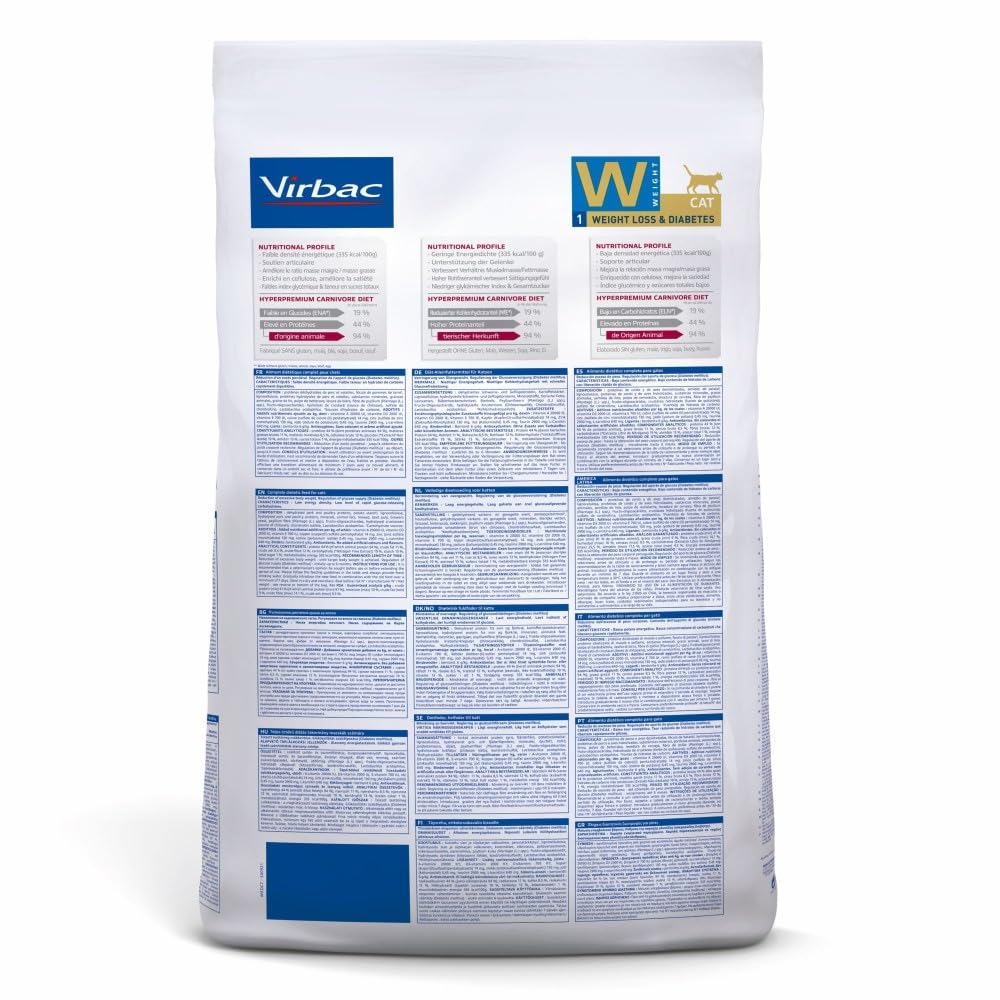 VIRBAC HPM Feline Weight Loss Diabetes W1 7KG