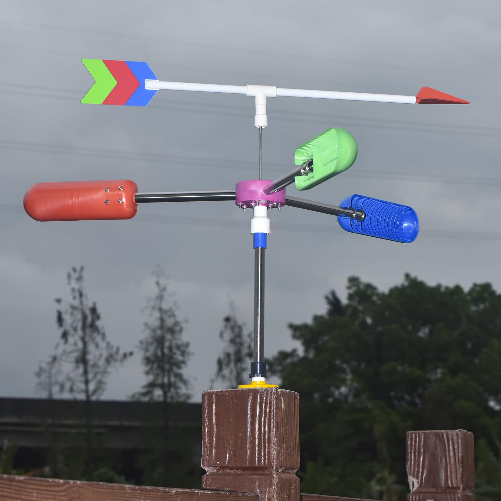 Fast ununterbrochene Rotation Wetterfahne Windrichtungsanzeige kleine Windmühle im Freien für Dekoration für Hof Terrasse Garten Durchmesser 99 cm