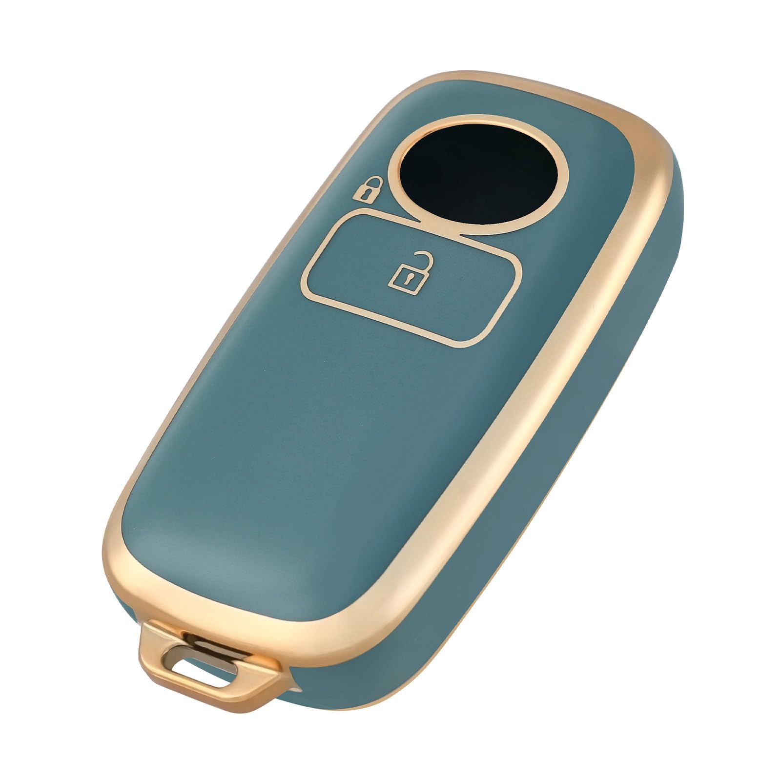 OFFCURVE Toyota and Daihatsu Car Key Cover for RAIZE/ROCKY/TOYOTA・DAIHATSU, Premium TPU Smart Key Case, Key Cover, Stylish, Dirt, Slip, and Scratch Resistant, 2 Button Gold Blue