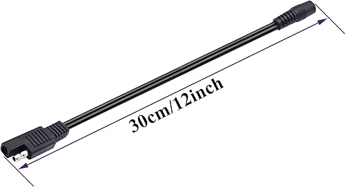 Miniatura 2 de Cable de conectores de CC a SAE, enchufe SAE a CC de 0.217 in x 0.083 in, adaptadores hembra para panel solar de RV, paneles de batería solar,