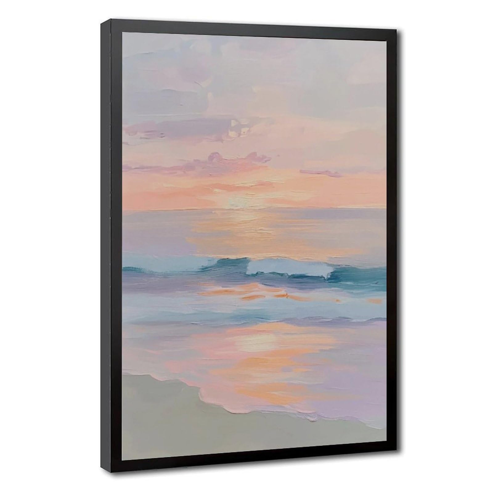 Bareronor Pastel Sunset Ocean Poster Canvas Poster Bedroom Decor Landscape Office Room Decor Gift 24" L X 36" W