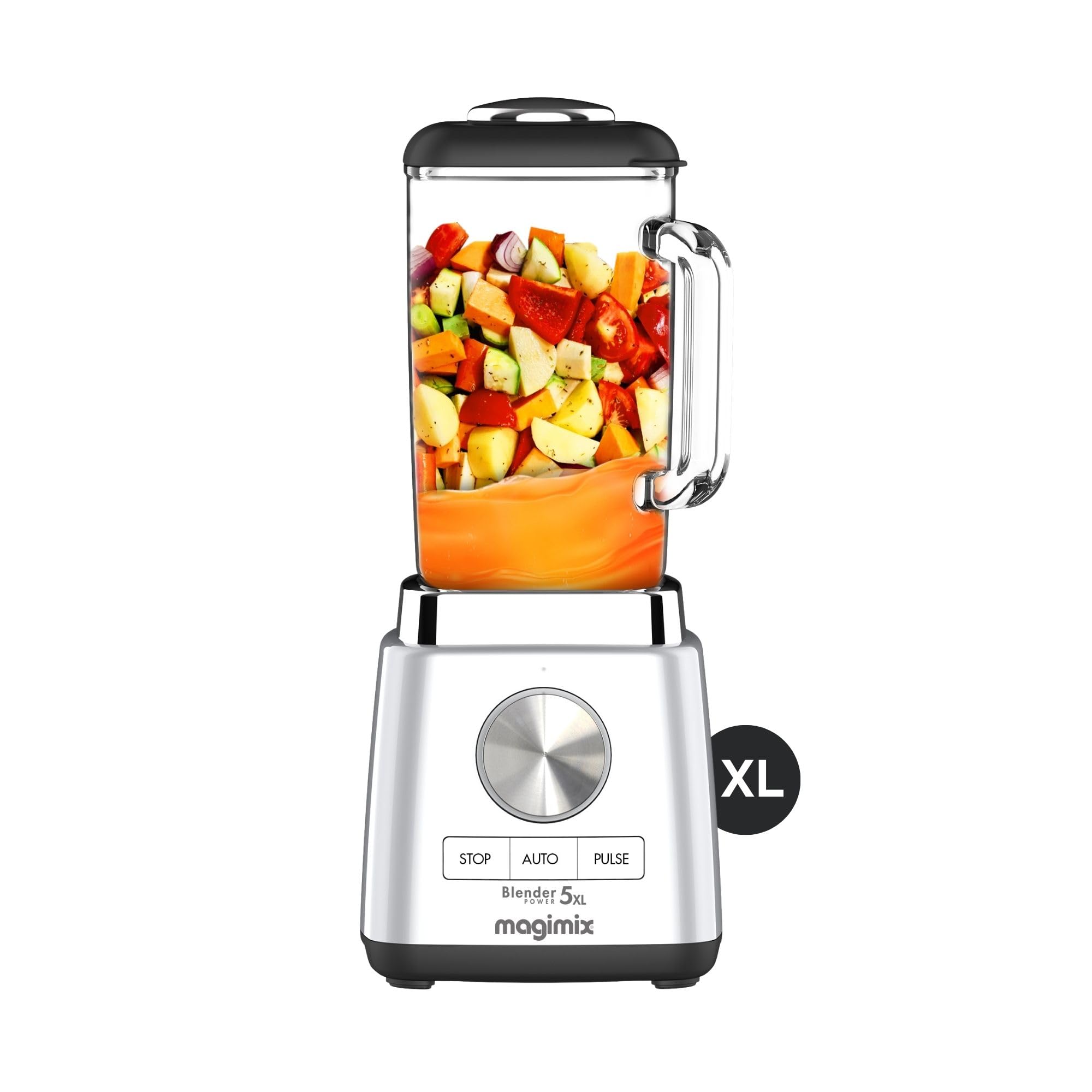 magimix Power 5 XL Standmixer | 1500W Motor, 2L Nutzkapazität, Glas-Krug aus Borosilikat, Für Smoothies & Suppen