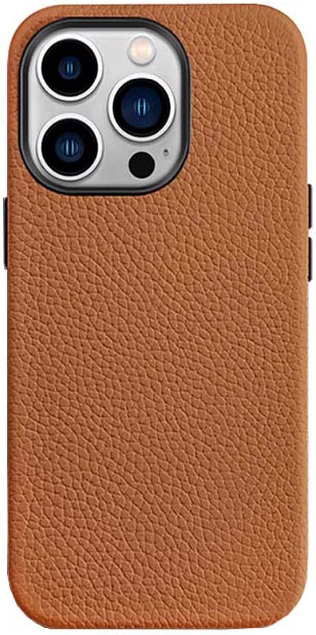 Coque iPhone 13 Pro antichoc cuir marron compatible charge sans fil - 8