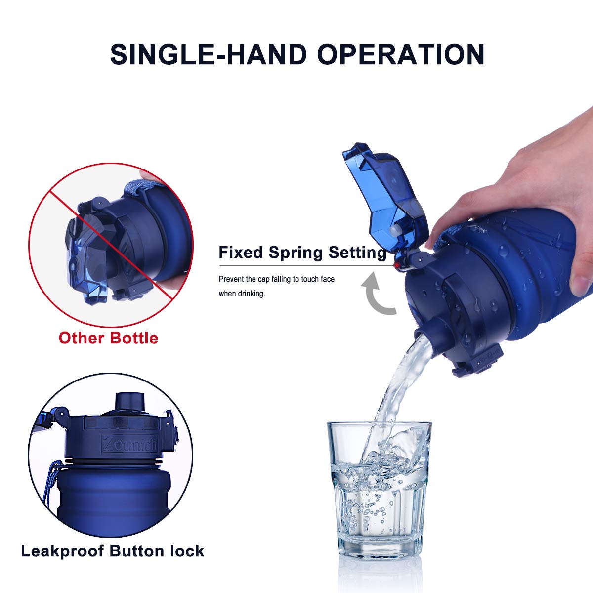 Borraccia Sportiva 1L Con Indicatore Tempo - Senza BPA, A Prova Di Perdite, Filtro Integrato, Per Palestra, Ufficio E Campeggio