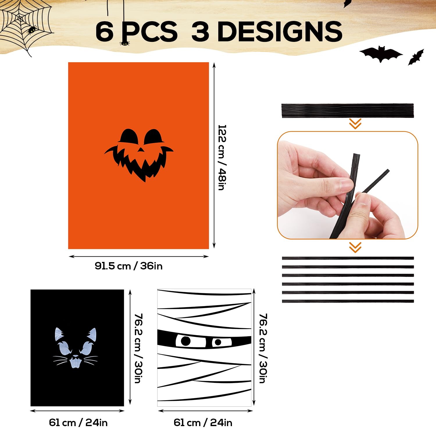 Décoration De Sacs De Pelouse Et De Feuilles En Plastique Citrouille D' Halloween - Décor De Sac Poubelle D'automne Extérieur - Décoration D'Halloween Pour Sac à Ordures Small Gift