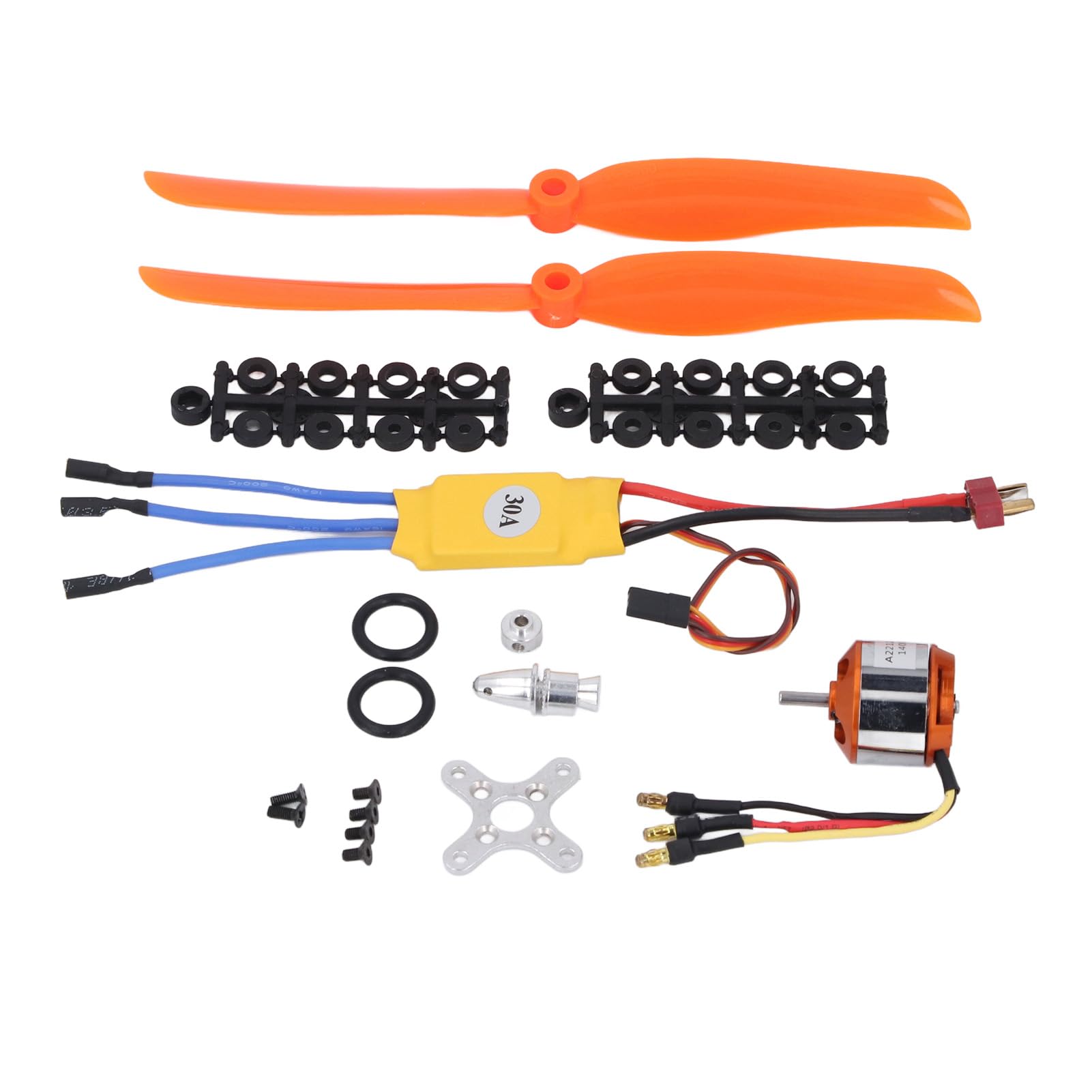 Fafeicy Kit Accessoire Avion RC – Moteur Brushless 1400KV, ESC 30A, Servos SG90, Hélices 8060 – Puissance Complète Pour Ailes Fixes