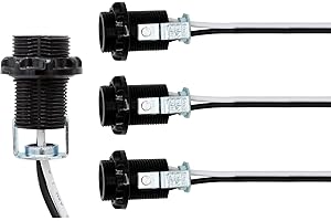 E12 Candelabra Socket Light Fixture Mounting Kit with 12in Lead Wires (4-Pack)