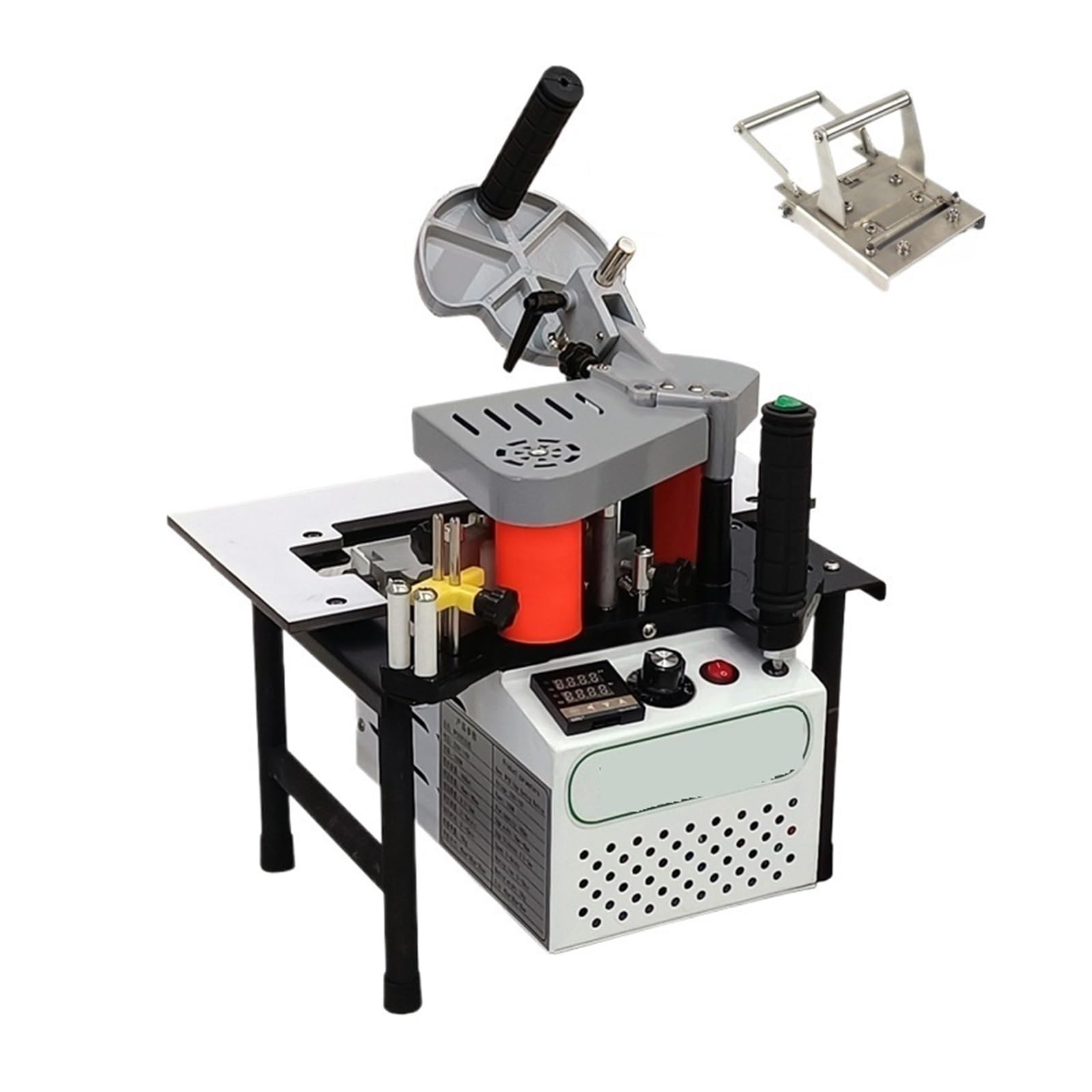 Wood Manual Edge Banding Machine PVC Portable Bander Double Side Gluing 1200W Woodworking Machinery MY50 Operates Smoothly Performs Well(Add Cutter)