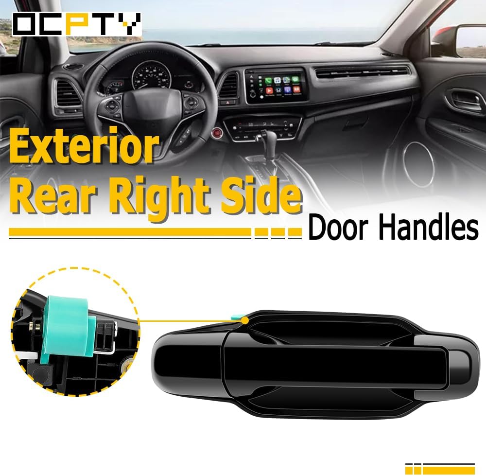 OCPTY Door Handle Exterior Rear Passenger Right Side Replacement fit 2003-2009 for Sorento EX Outside Door Handle Primed Black
