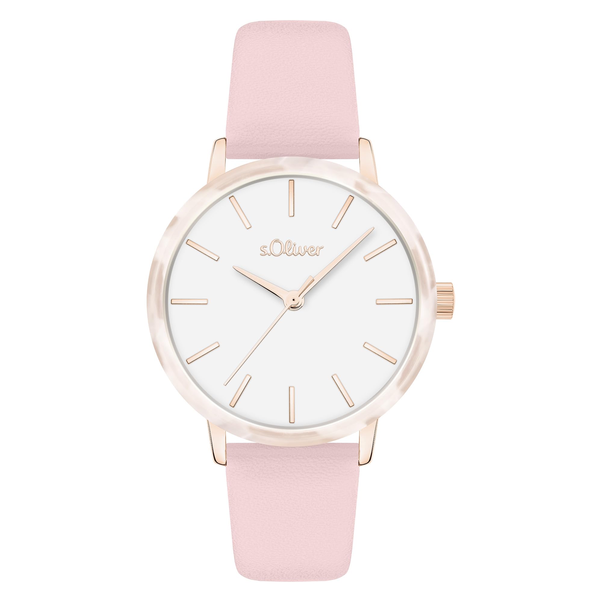 s.Oliver Damenuhr - Rund - Roségold - 31,5 mm - Elegant Metalluhr mit Quarzwerk