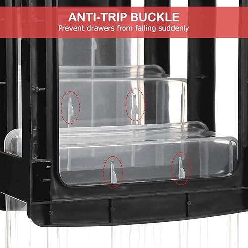 Miniatura 8 de Gatuida Organizador de escritorio de 3 cajones, caja de almacenamiento de escritorio de plástico transparente, organizador de maquillaje,