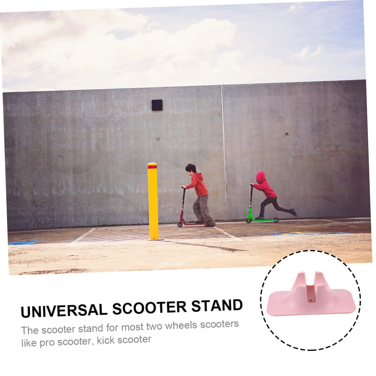 Soporte para Patinete, Base Estable de ABS, Fijación Tornillos, 1 Pieza, para Garaje o Patio