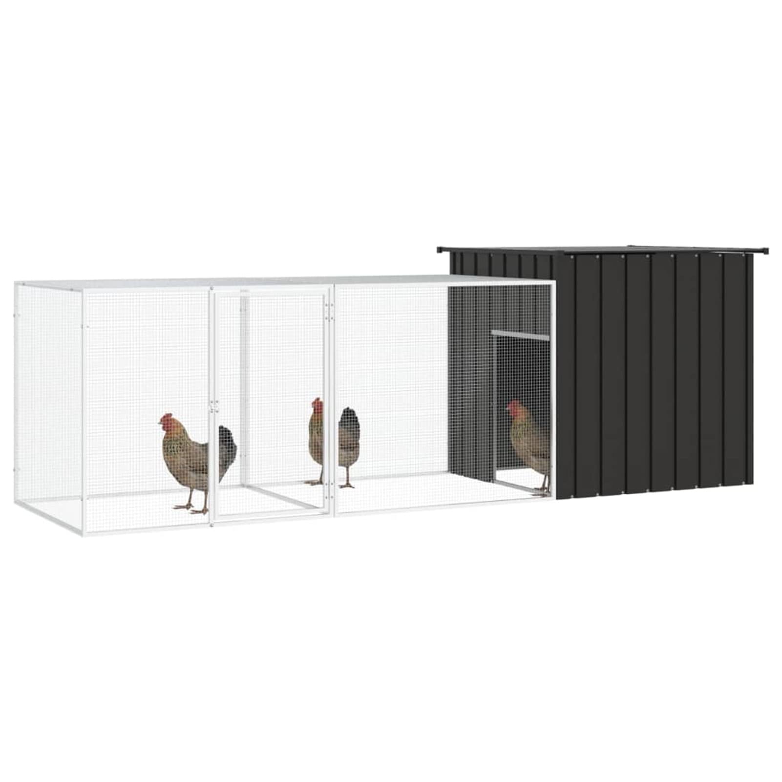 LAPOOH Jaula de gallinas Acero galvanizado Antracita 300x91x100 cm, Jaulas para Conejos, Jaula Cobaya, Jaula Hamster, Jaula para Gatos, Jaula Chinchilla, Recinto para Conejos - SPU:3106452