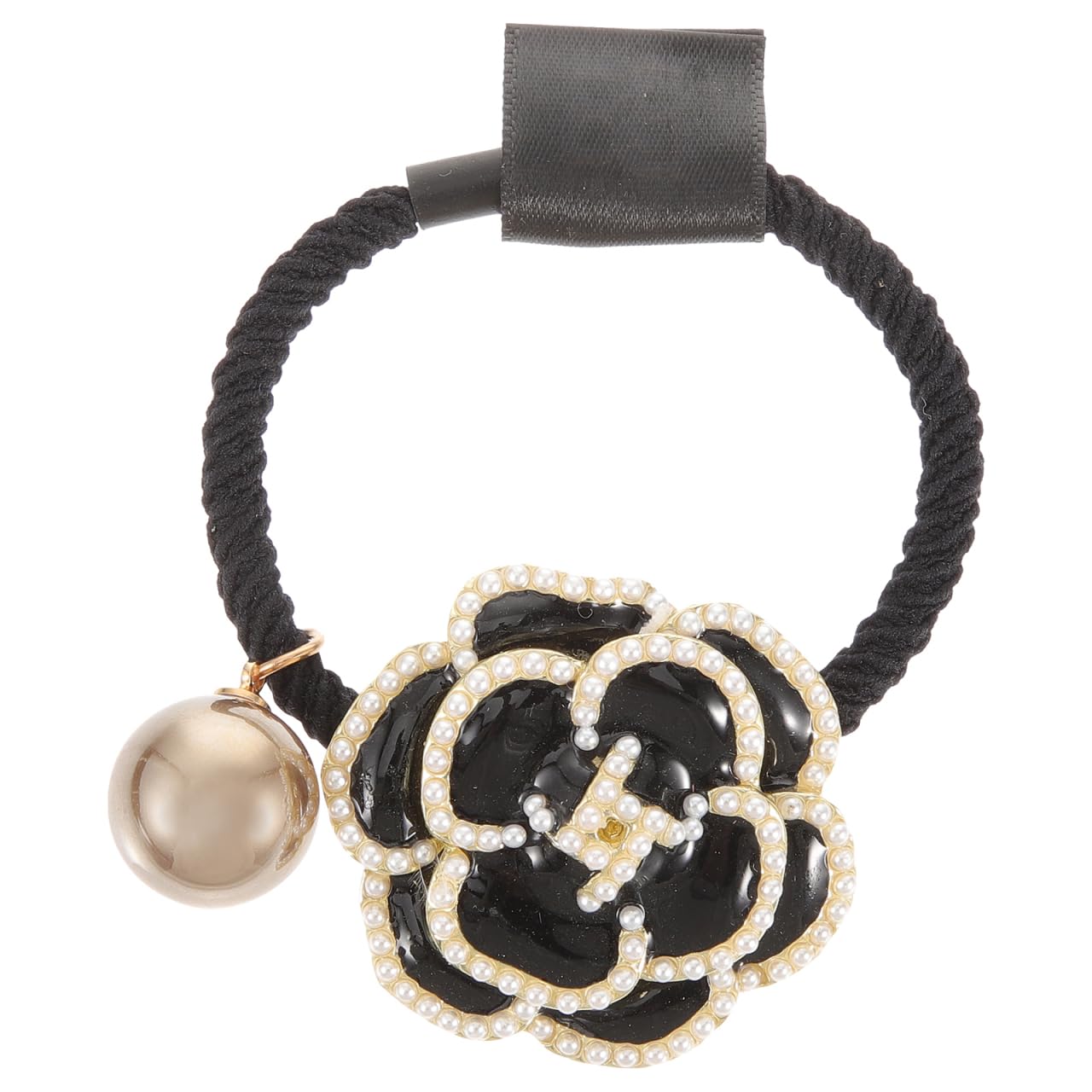 Ipetboom Pearl Headband Camellia Hair Tie Pearl Hair Ties Ropes Curly Satin Scrunchies Stretch Rope Scrunchy Elastics Bands Girl Tool Classic Alloy