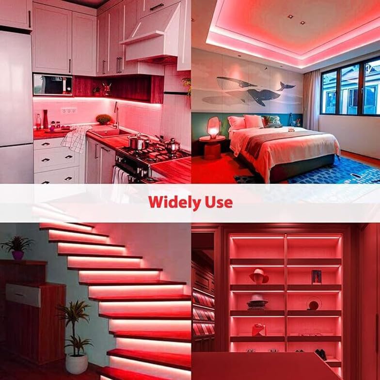 Image of V.E.S.P.A 16.4 Feet Neon LED Strip Lights, with 12V Adapter, Waterproof IP65, Silicone Flexible Rope Light for Wall Decor | DIY Name Signs | Neon Lights | 5 Meter | (RED)