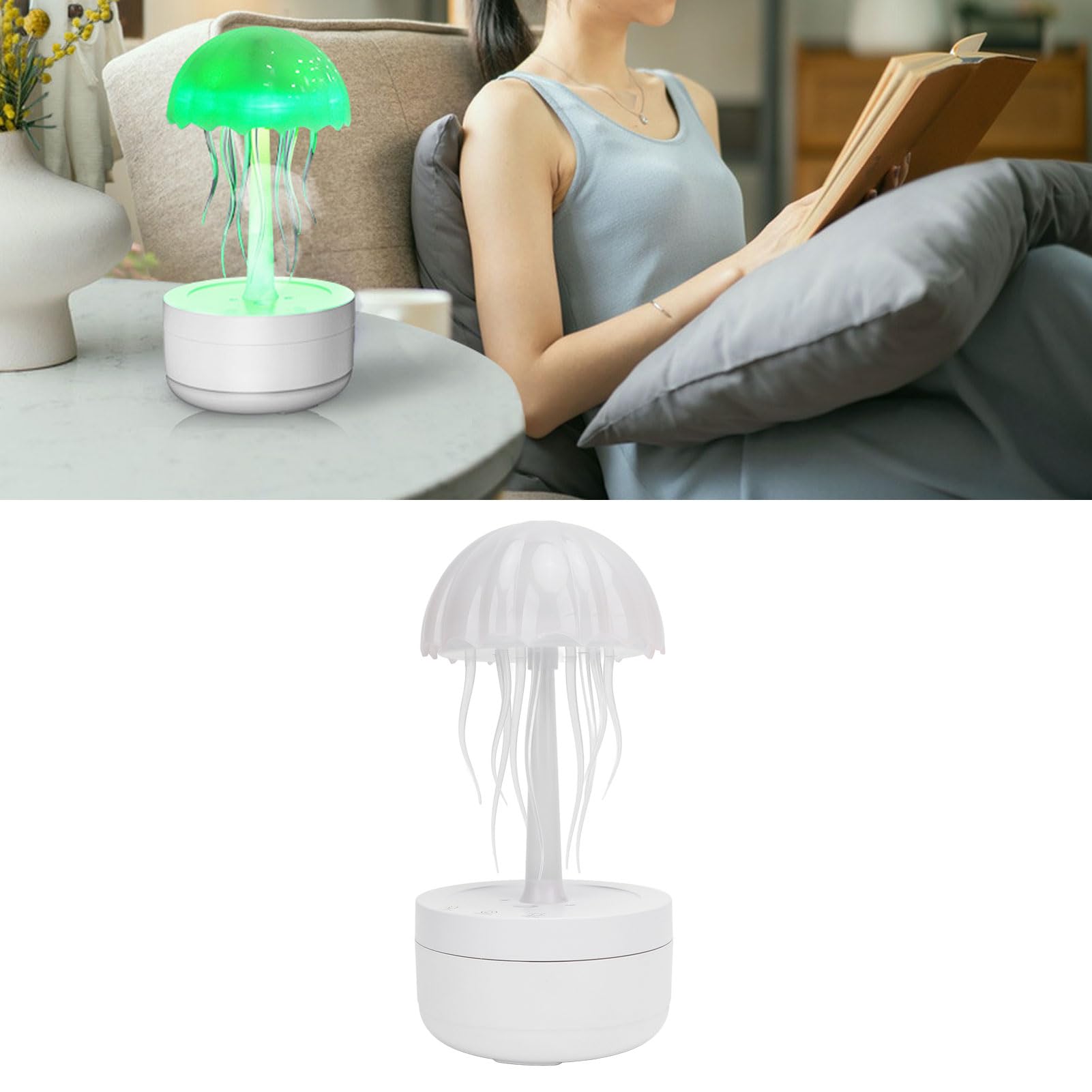 Mini Umidificatore, Umidificatore per da 300Ml con Luce Notturna a LED a 7 Colori Spegnimento Automatico Testa della Lampada Rotante Diffusore di Oli Essenziali da Scrivania