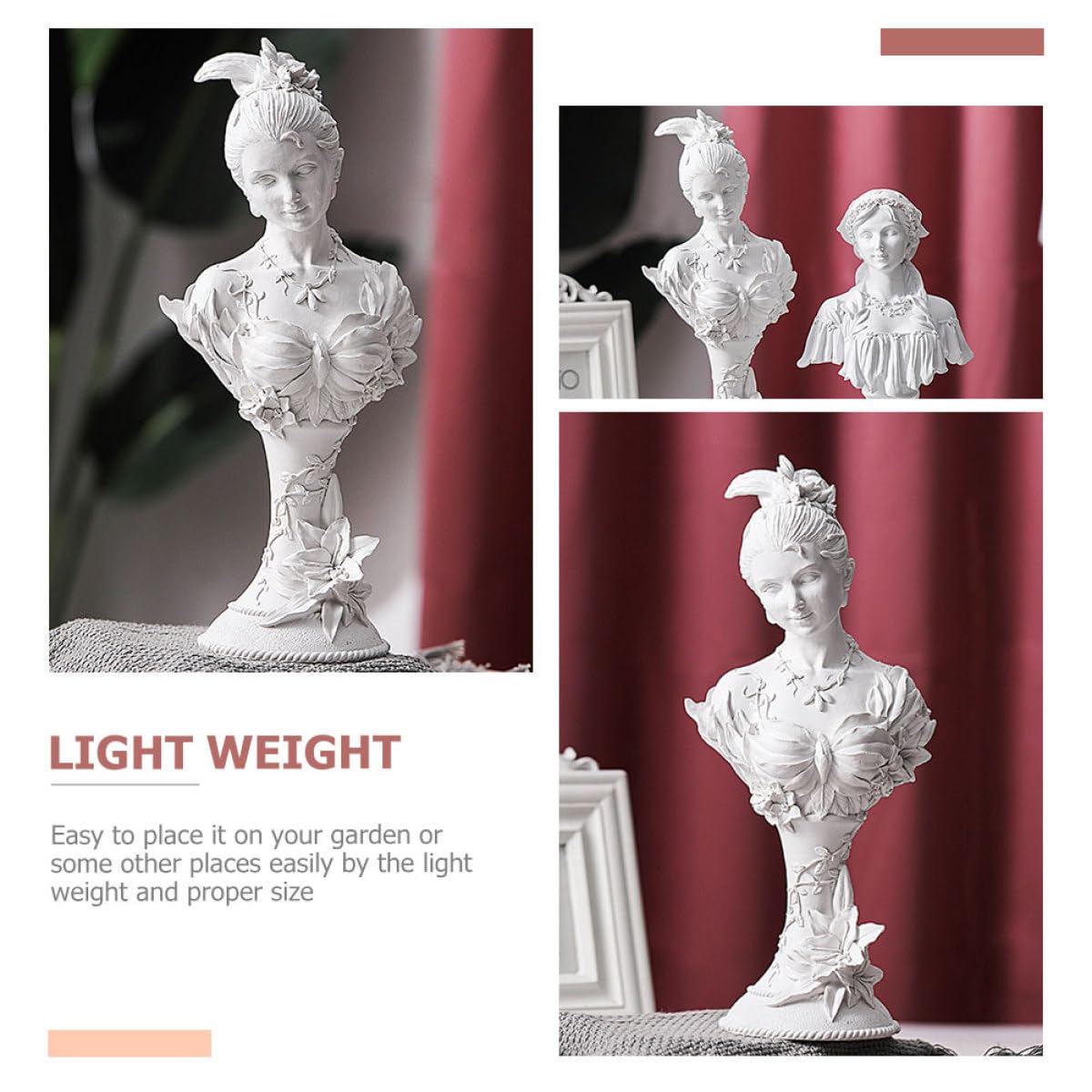 Luxshiny Dekorative Gartengöttinnen Skulptur aus Harz Zierliche Weibliche Figur für Schreibtisch und Wohnraumdekoration Kreative Kunstharz Statue als Geschenk