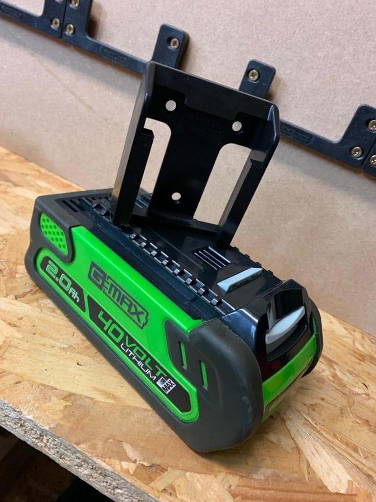StealthMounts Battery Holder Compatible with Greenworks 40V (6 Pack) - Black | StealthMounts Battery Mounts | Made in The UK