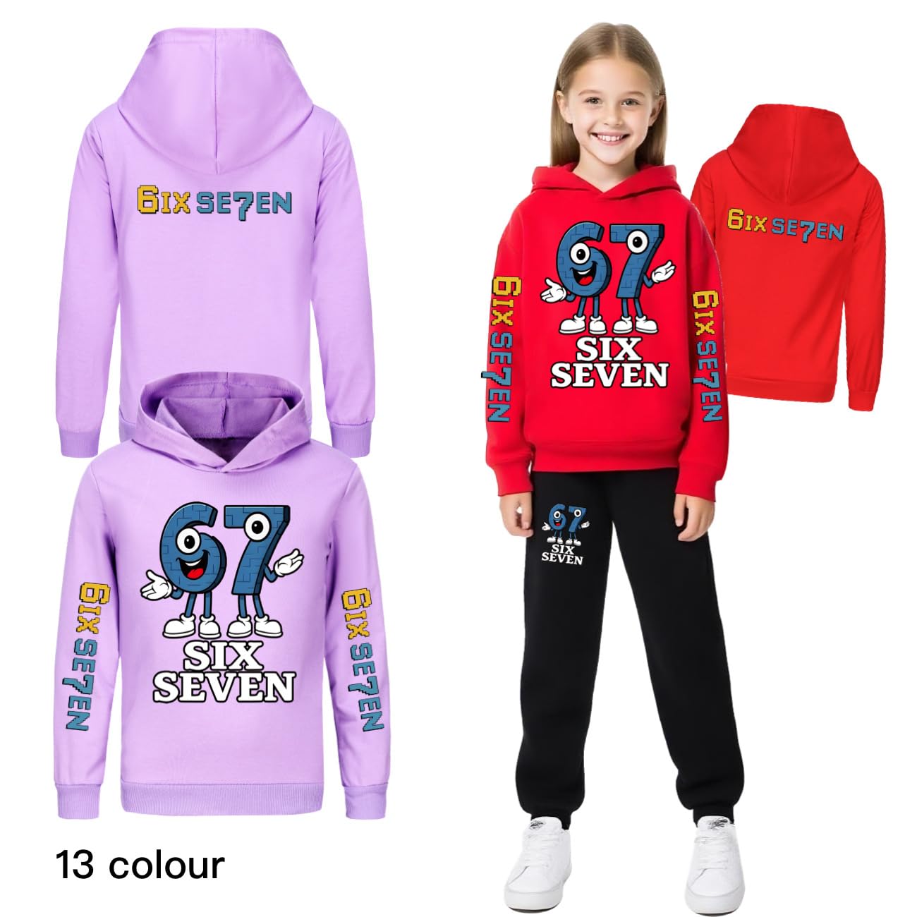 Costume à capuche pour enfant 67 Steal A Brainrot Sweat à capuche pour fille garçon Sweat à capuche mignon imprimé dessin animé Pull Sport Loisirs Sweat à capuche Cadeau