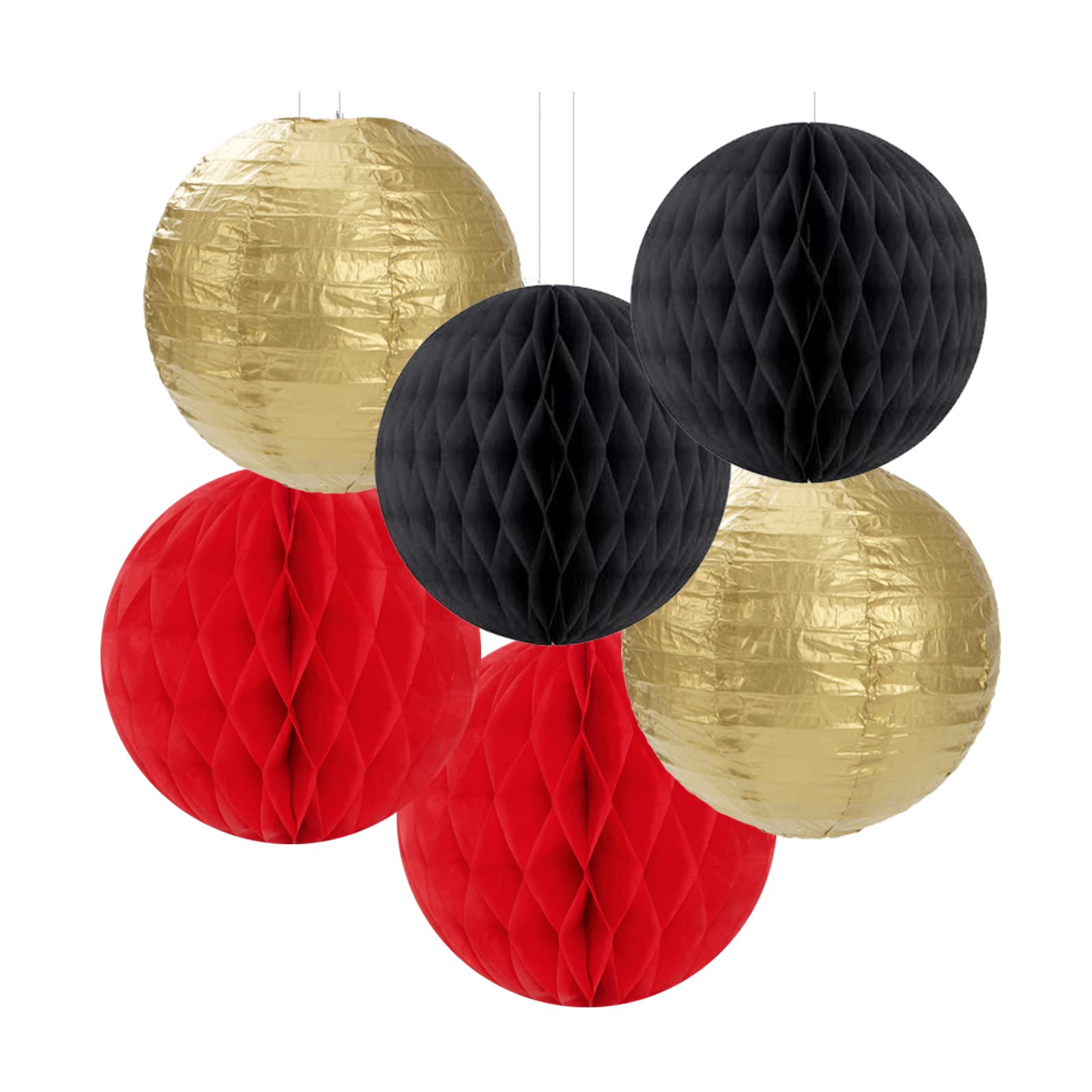 Casino Party Dekoration - 12 Stück Kleeblatt Girlanden In Rot, Schwarz, Gold Je 3,6m