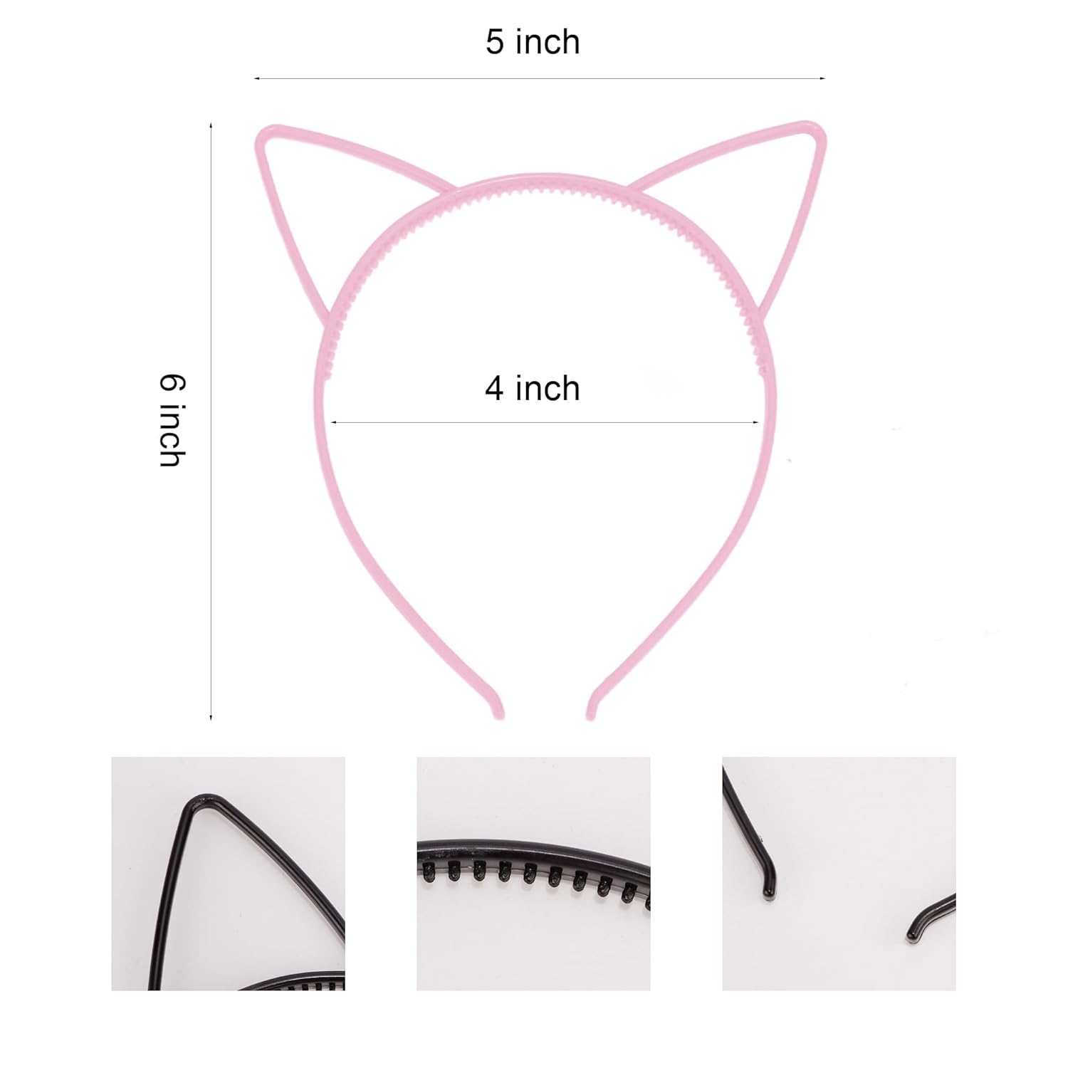 Chanaco 12 Pcs Cat Ears Headband for Women Adult Plastic Gabby Ears Head Hoops Sawtooth Colorful Headwear Party Decor Hair Accessories for Birthday Halloween Cute Hairband Decorations Multicolor Gifts - Image 5