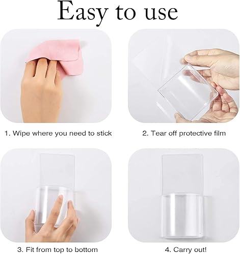 Miniatura 3 de Soporte para control remoto de pared, sin daños, paquete de 2 unidades, soporte remoto adhesivo transparente para cama, caja de almacenamiento