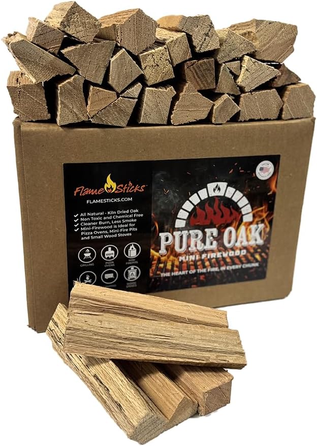 Kiln Dried Pizza Oven Wood 5-6 Inch Oak Logs – 9-10 lbs Mini Split Firewood Ideal for Cooking Wood for BBQ, Grilling, Smoking, and Outdoor Pizza Ovens