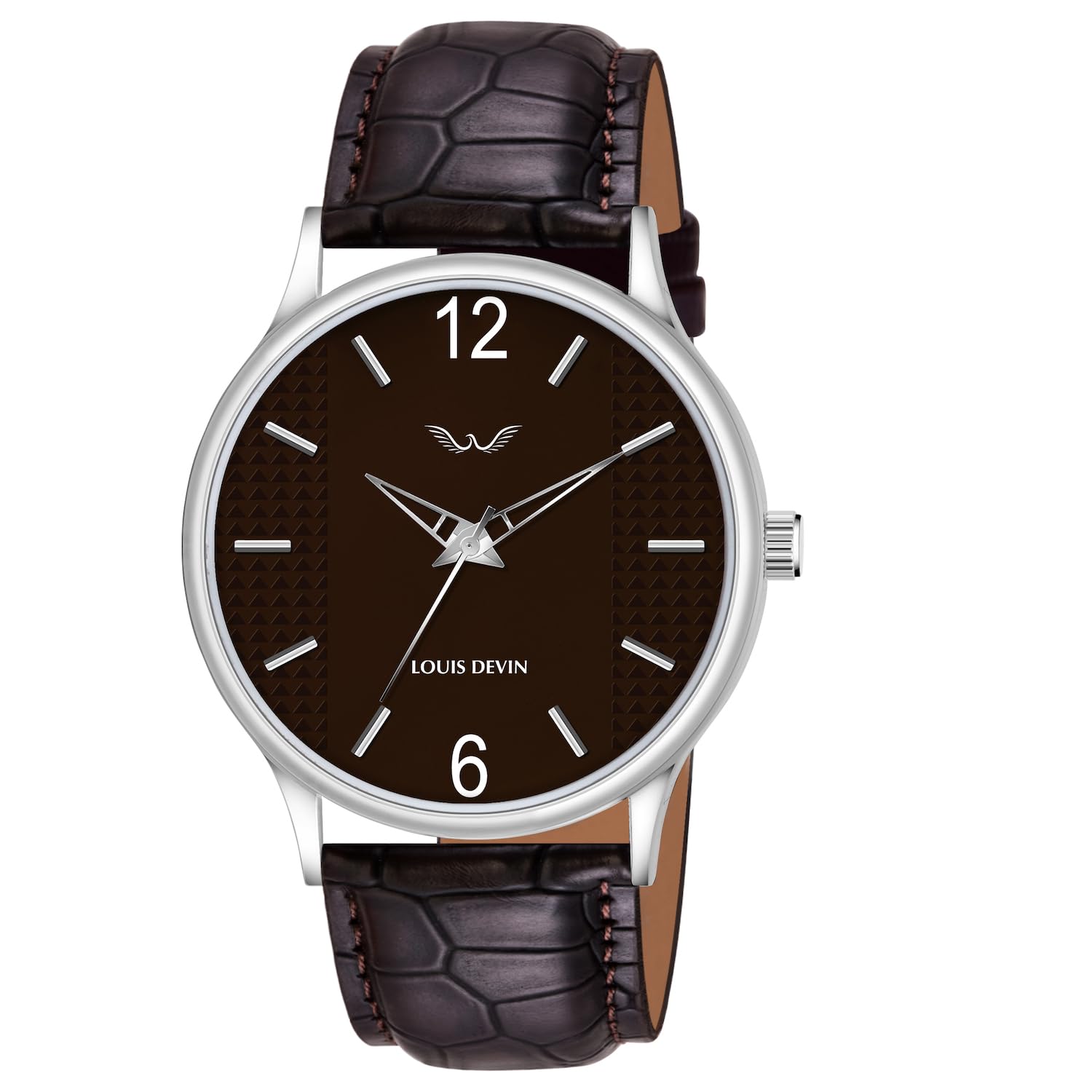 Faux Leather Strap Analog Wrist Watch for Men (Black/Blue/Brown/Green/White Dial) | LD-WT077-PT-image-41