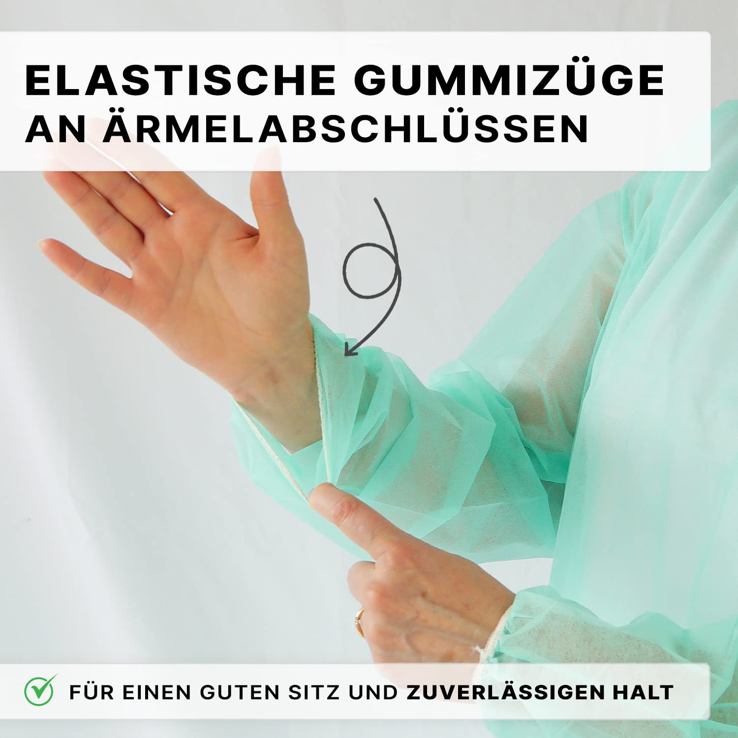 20x ARNOMED® PP,Schutzkittel Einweg Gr. M, Einmalschutzkittel, Vlieskittel, Einwegkittel Schutzkittel mit Druckknöpfen, Einwegmantel Plastik Maleranzug, OP Kittel Lebensmitteltauglich