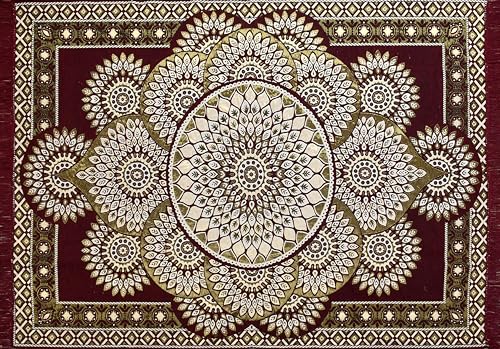 Image of Premium Cotton Carpet for Living Room 5 X 7 FEET | Carpet for Hall /Area Rugs /ChenilleCarpet /CottonCarpet /Carpet for Living Room /Kalin & Dari | Reactangular (Maroon)