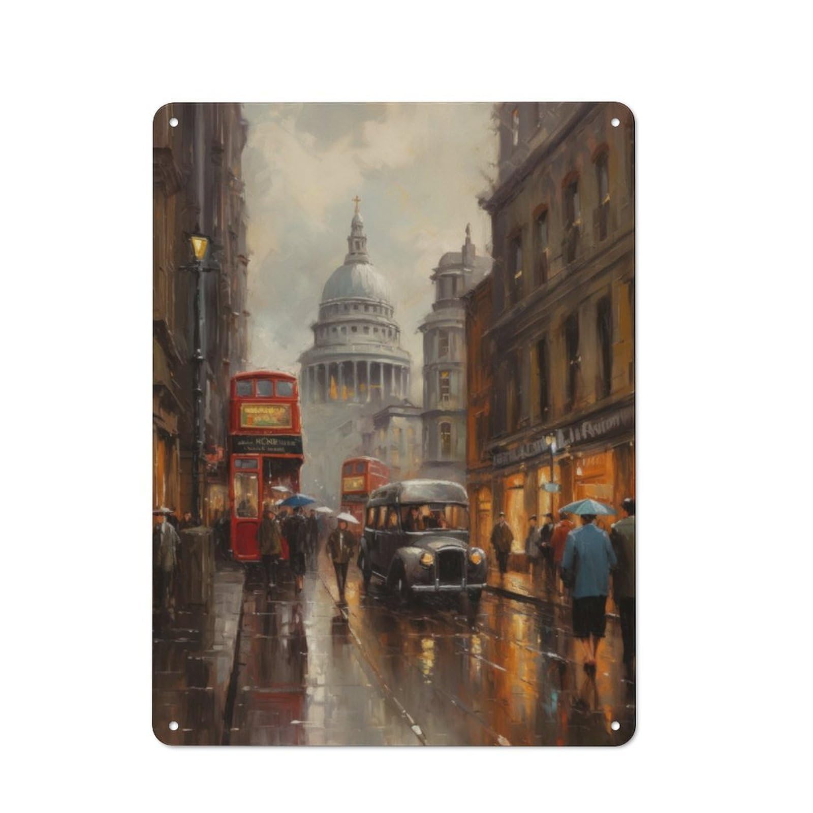 Junmoney The Majesty Of London Workshop Style Tin Sign 40X30cm, Workshop Wall Decor For Tool Room, Garage, Studio Or Home Bar