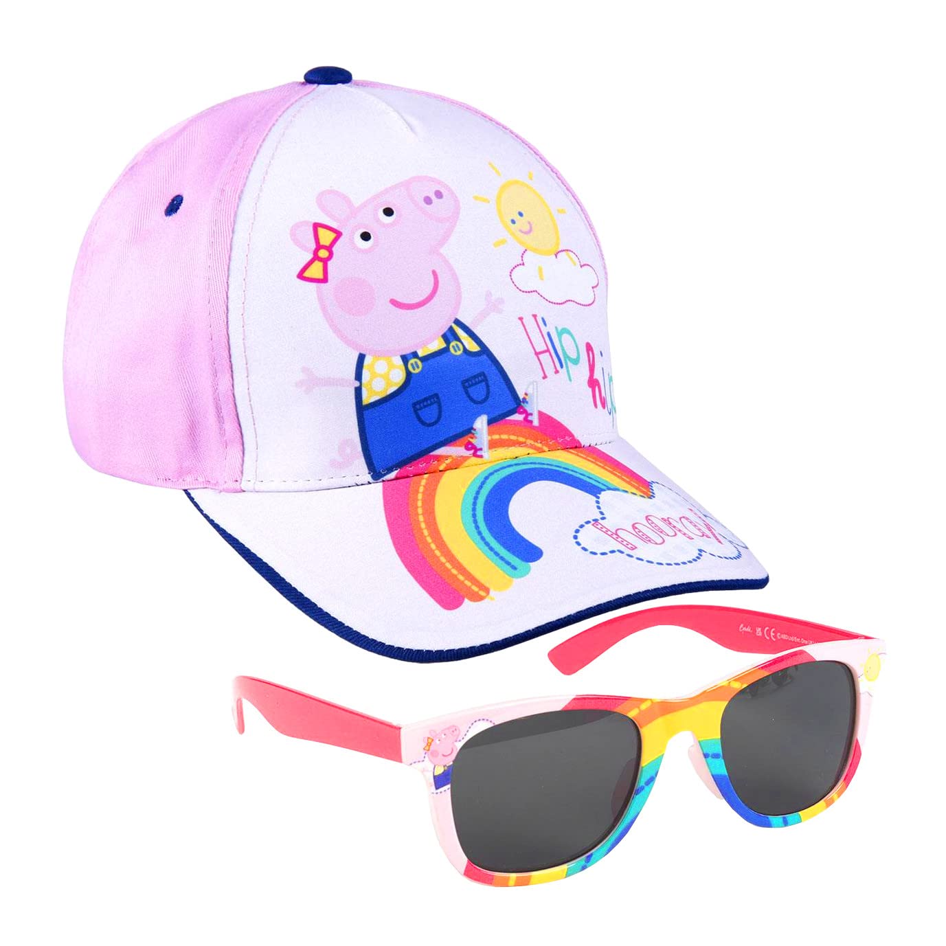 CERDÁ LIFE'S LITTLE MOMENTS Set Gafas de Sol y Gorra Peppa Pig - Talla de 2 a 5 Años - Protección UV 400 y Filtro de Categoría 3 - Gorra Infantil con Velcro Ajustable - Producto Original Diseñado en España